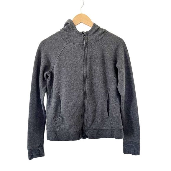 Lole Dark Grey Full Zip Thumbholes Hoodie Sweater - Picture 1 of 10